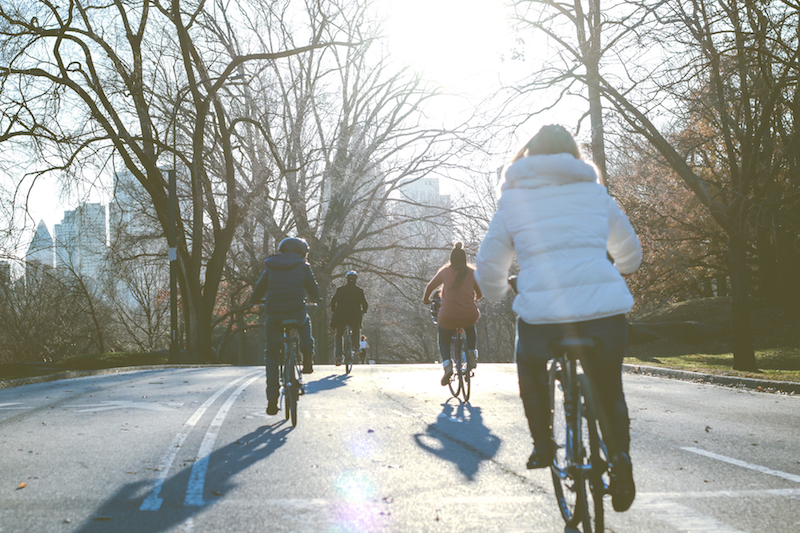 Family Winter Biking